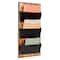 Mind Reader 3-Tier Wall-Mounted File Organizer, Wood and Metal Vertical Rack for Mail, Magazines, and Documents, Black